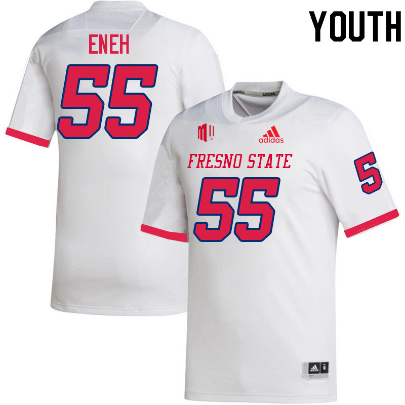 Youth #55 Michael Eneh Fresno State Bulldogs College Football Jerseys Stitched-White